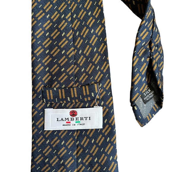 Lot of (2) Gian Carlo Lamberti Mens Ties 100% Silk Handmade in Italy - Picture 3 of 6